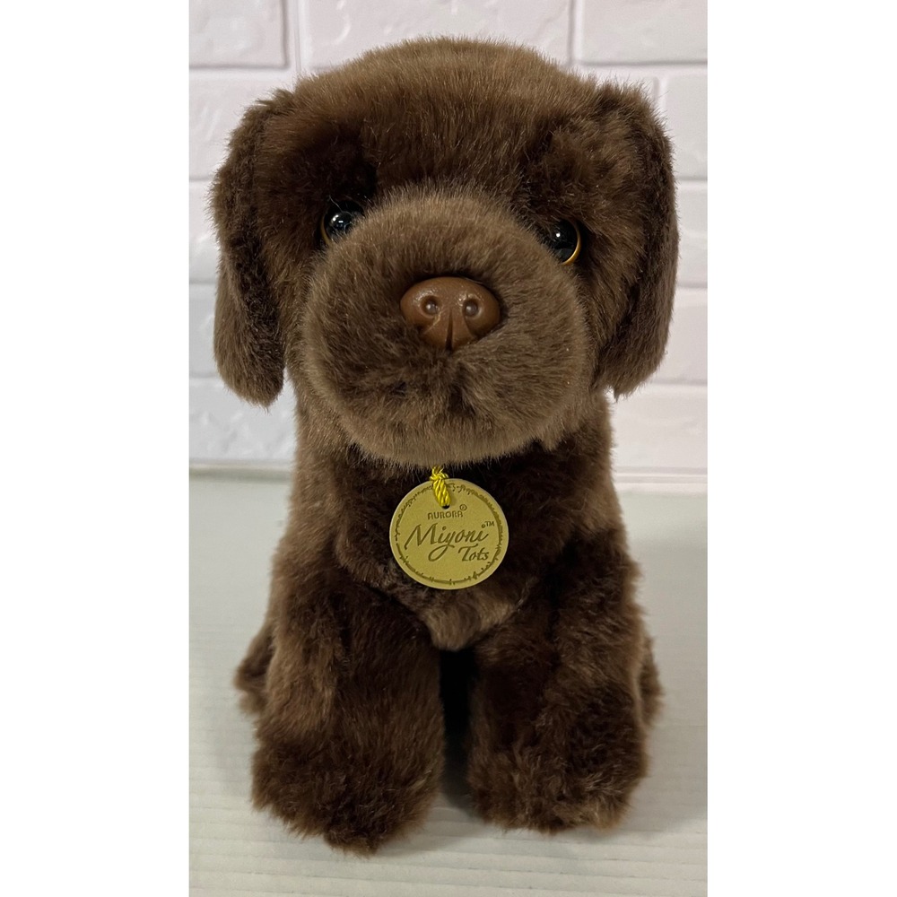 Aurora Miyoni Tots Chocolate Lab Puppy Plush Kids 8in Brown Labrador Retriever